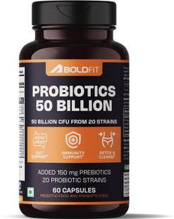 BOLDFIT Probiotic Supplement Pre Probiotics And Prebiotics 50 Billion Gut Power Tablet