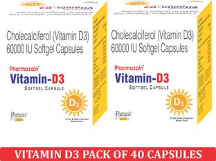 PHARMAZAIN LIFE SCIENCES Vitamin D3 Softgel Capsule for Bone Joint Mental Health & Heart for Men & Women