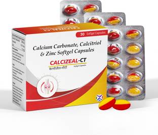 Zeal Pharmacure Calcium Calcitriol Zinc Softgels for Strong Bones Strength, Joints & Immunity
