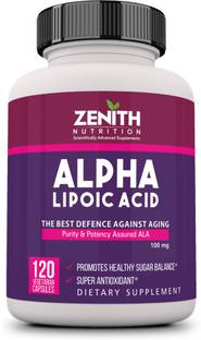 Zenith Nutrition Alpha Lipoic Acid 100mg 120 veg capsules | Super Anti-oxidant | Lab Tested