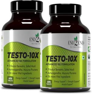 End2End Nutrition Natural Supplement made with Tribulus, Ashwagandha & Safed Musli for Muscle Gain