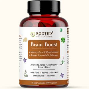 ROOTED Brain Boost supplement for Focus, Brain wellness with Lion's Mane Extract