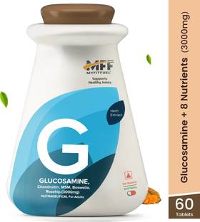 MyFitFuel Glucosamine with Chondroitin sulfate, MSM & Hyaluronic Acid, 3000mg, 60 Capsules