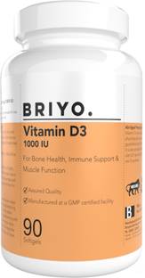 BRIYO Vitamin D3 1000 IU - 90 Softgels For Bone Health and Immune Support