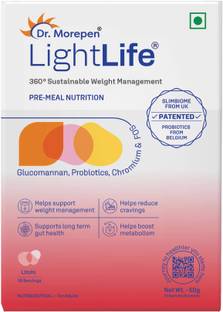 Dr. Morepen LightLife Pre-Meal Nutrition Mix Appetite Control -10 Sachets Litchi Flavor