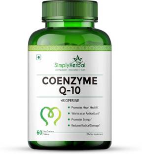 Simply Herbal Coenzyme Q10 200mg Tablets with Bioperine Antioxidant Supplements