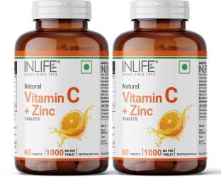 INLIFE Vitamin C 1000mg with Zinc 10mg - 60 Tablets (Orange) (2 pack)