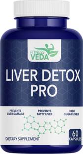 FITNESSVEDA Liver Detox Capsules With Milk Thistle & Dandelion For Detox Liver, Fatty Liver
