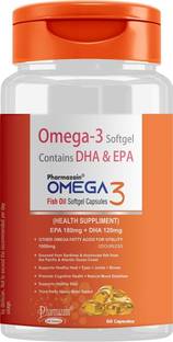 PHARMAZAIN LIFE SCIENCES Omega 3 Fish oil 60 capsules 1000 mg DHA for brain, heart & eye