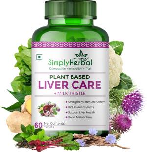 Simply Herbal Plant Based Liver Care + Milk Thistle Supports Liver Health & Boosts Metabolism