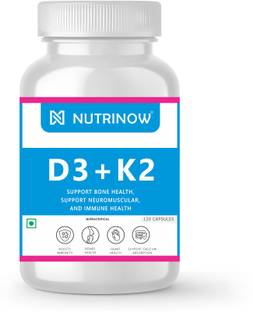 NUTRINOW D3 + K2 | Vitamin D3 & K2 | Supports IMMUNITY, BONE, HEART & Calcium Absorption