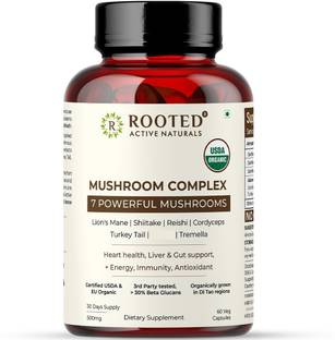 ROOTED Mushroom Complex - 7 Mushrooms blend for Heart, Liver, Gut, Energy & Immunity