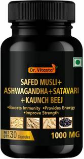Dr.Vitasta Safed musli,Ashwagandha,Satavari,Kauch beej Ayurvedic medicine for men