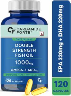 CARBAMIDE FORTE Double Strength Fish Oil Omega-3 Capsules 1000mg for Heart & Joint Health
