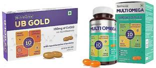 JUBILANT Nutrihance UB Gold Coenzyme Q10 & Multiomega Vegan Softgel 60 Capsules Combo kit