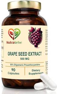 Nutraliebe OPC Grape Seed Extract Capsules - Minimum 95% OPCs, Powerful Antioxidant Support