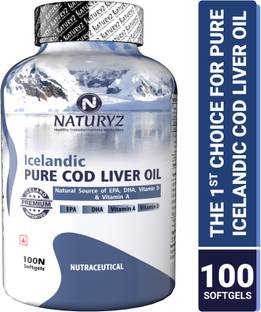 NATURYZ Icelandic COD Liver Oil Capsules with Natural Omega 3 and Vitamins (A & D)