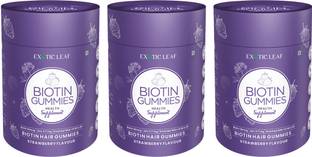 EXOTIC LEAF Biotin Hair Gummies, For Strong and shiny Hairs, Radiant Skin, Nails 180 Gummies