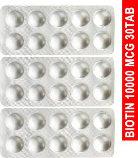 KELP PHARMACEUTICALS Biotin 10000 mcg For Hair Growth, Stronger Hair & Hair Fall Control