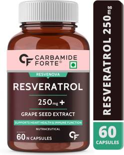 CARBAMIDE FORTE Resveratrol Supplement 250mg with Grape Seed Extract | Heart Health Supplements