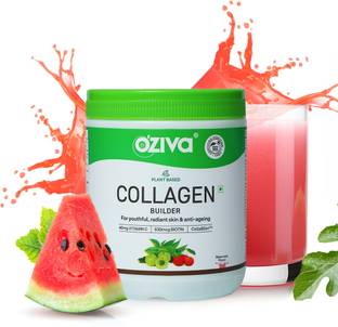 OZiva Plant Based Collagen Builder for Men & Women, Biotin, Vitamin C , Watermelon