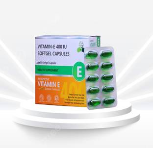KORMESIC Vitamin E Capsule for Face and Hair Skin Glowing 100 % Natural Supliment 22x10