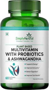 Simply Herbal Multivitamin Tablets with Probiotics & Ashwagandha Enriched with 45 Ingredients