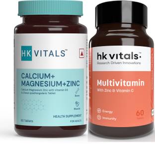 HEALTHKART HK Vitals Multivitamin + Calcium, Unflavoured (Pack of 2)
