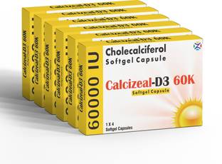 Zeal Pharmacure Vitamin D3 (Cholecalciferol) 60000iu Softgel Capsule | Calcizeal-D3 60k |