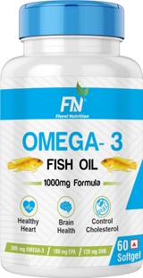 Floral Nutrition Omega 3 Fish Oil 1000mg with 180mg EPA & 120mg DHA for Men & Women