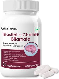 BIOTREX NUTRACEUTICALS Myo Inositol & Choline Bitartrate 750mg Complex, 99% High Purity Grade