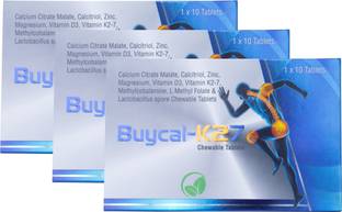 MECORN : BUYCAL K27 Calcium Supplement with D3 & B12, Chewable Mint Flevour, 80 Tablets