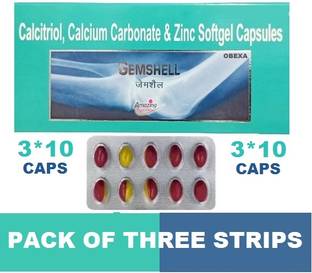 OBEXA PHARMA GEMSHELL CALCIUM SUPPLEMENT CAPSULE FOR MEN AND WOMEN (3*10CAPS)