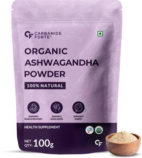 CARBAMIDE FORTE 100% Organic Ashwagandha Powder for Vitality, Strength & Stress Management