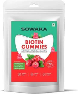 SOWAKA Biotin Gummies for Healthy Hair [Enriched with Biotin & A to E Vitamins]