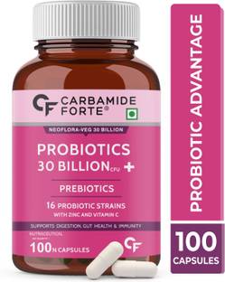 CARBAMIDE FORTE Probiotic & Prebiotic Supplement 30 Billion CFU with16 Strains 100mg Per Capsule