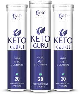 ANC Keto Guru 20 Tablets For Weight Loss Effervescent Water Soluble Pack Of 3