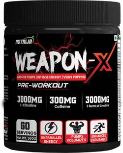NutriJa Weapon-X Pre-Workout | Intense energy, focus, Pumps, vascularity & strength