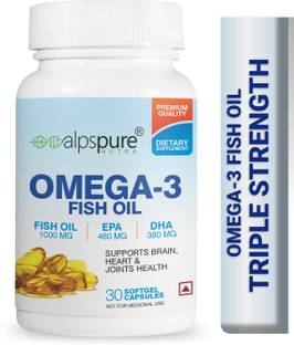 ALPSPURE Nutra Omega 3 Fish Oil 1000 mg (460mg EPA & 380mg DHA)