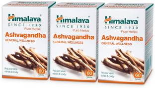 HIMALAYA Ashwagandha General Wellness Tablets | Stress Relief Mind & Body - 3*60 Tablets
