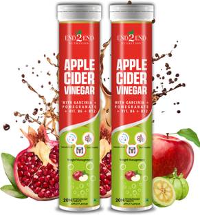 End2End Nutrition Apple Cider Vinegar Effervescent Tablet for Weight Loss with Vitamin B12 & B6