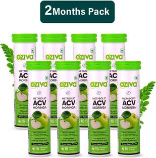 OZiva ACV Moringa (Green Apple)To Control Cravings, Apple Cider Vinegar,No Added Sugar