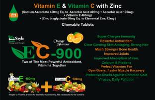 EC900 Vitamin E & Vitamin C Chewable Tablets With Orange Flavour
