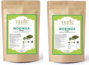 VEDICESSENTIALS Moringa Sahjan Drumstick Leaves Powder - Vitamins & Antioxidants ,100G x 2 Pack