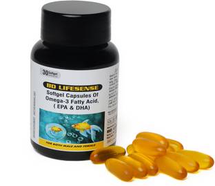 B D LIFESENSE Omega 3 Fish Oil 1000 mg 30 Softgel Capsules 180 mg EPA And 120 mg DHA
