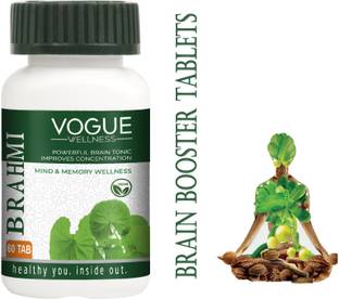 Vogue Wellness Brahmi Tablets Powerful Brain Tonic For Mind & Memory Wellness