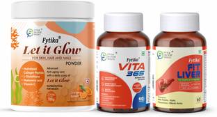 FYTIKA Let it Glow Orange Splash-200G + Vita 365-60 Tabs + Fit Liver-60 Tabs