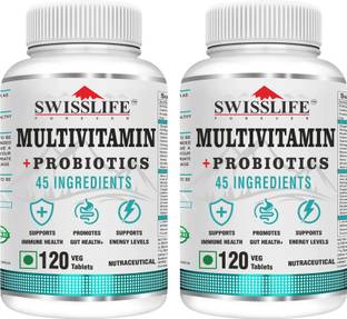 SWISSLIFE FOREVER Multivitamin with Probiotics - 45 ingredients | Vit.A, B vitamins, C, D, E |