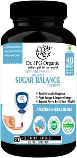 Dr. JPG Organic Sugar Balance 500mg, 60veg capsules | INDIA Organic Certified
