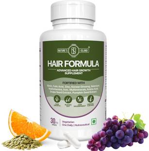 Nature's island Hair Vitamins Capsules for Women & Men for Hair Growth Hair Fall Control